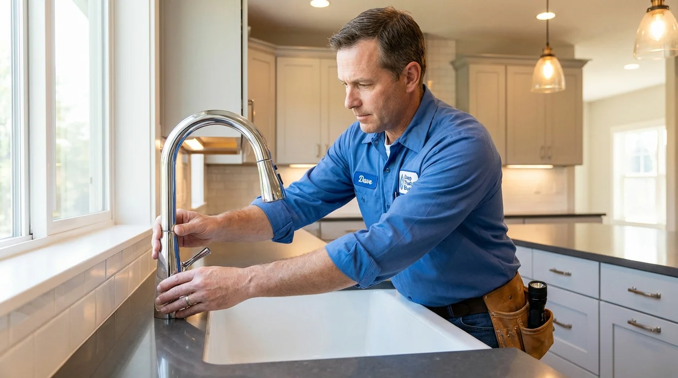 Kitchen faucet installation by Johns Plumbing LLC in Corunna