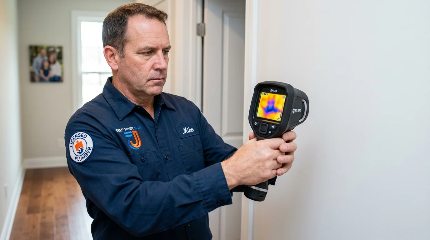 Thermal imaging leak detection by Johns Plumbing LLC in Corunna
